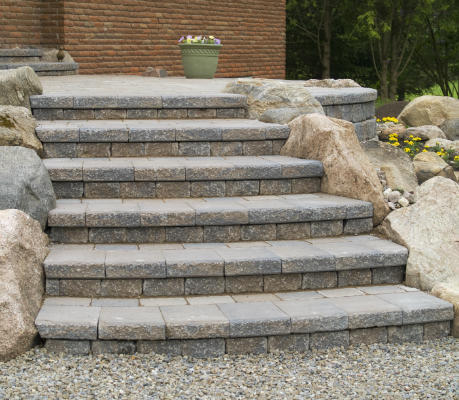 stone stair landscaping in MN